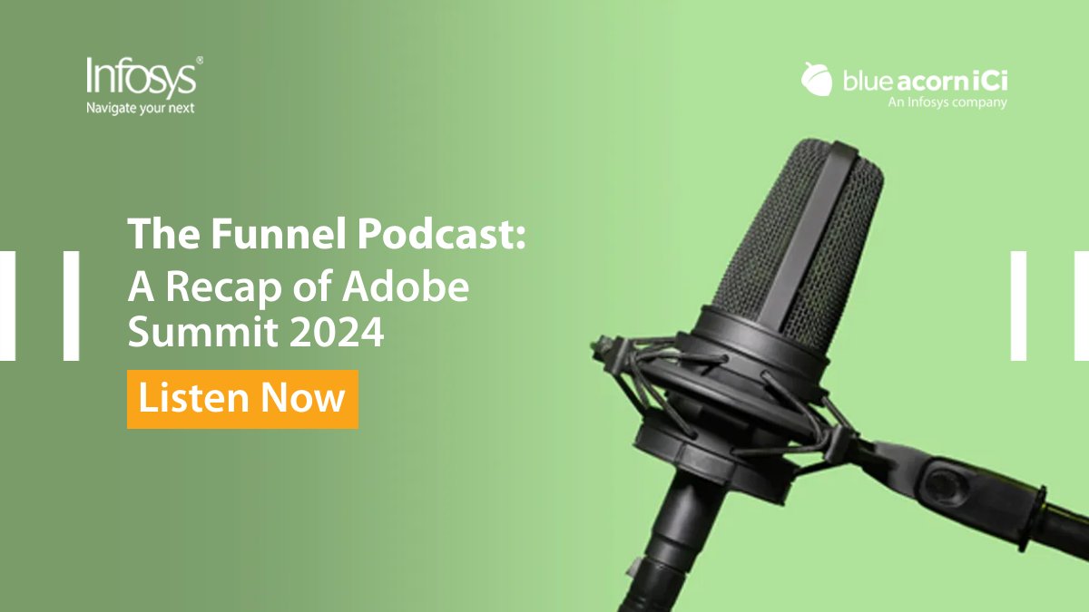 From AI to customer journeys, Adobe Summit 2024 had it all. Discover the game-changing moments on The Funnel Podcast with Blue Acorn iCi's Gary Howell. bit.ly/3JQEUQR

#AdobePartner #InfyatAdobeSummit #Adobe #AdobeSummit2024 #AdobeSummit @blueacornici