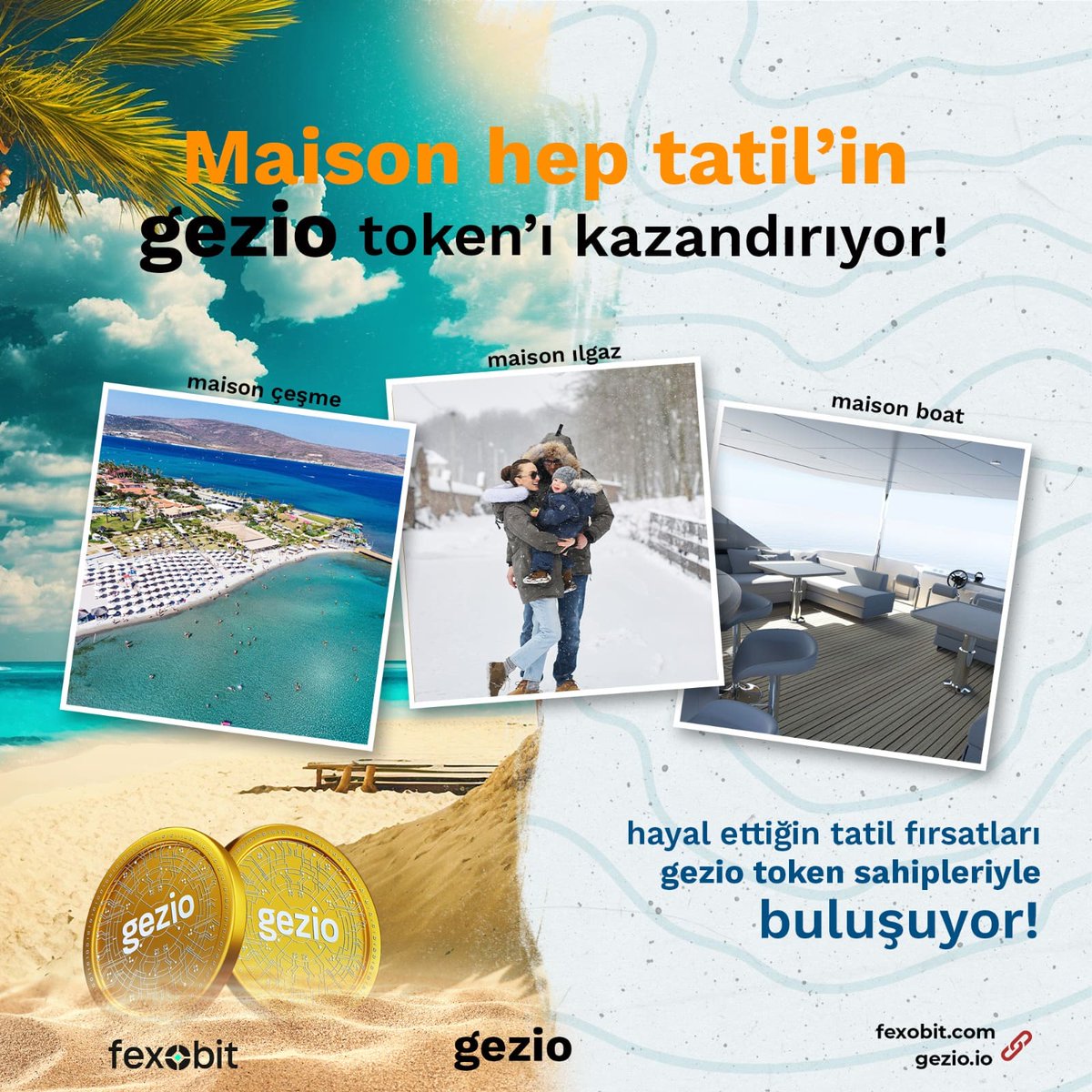 Maison hep tatil'in gezio token'ı kazandırıyor! Detaylar için bizi takip edin!🤩 #cyrpto #coin #gezio #fexobit