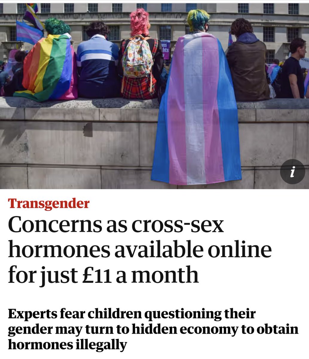 Unsurprising but beyond frustrating to read this headline in the Guardian, which has been cheerleading the destruction of sanctioned pathways to puberty blockers and hormone therapy for trans youth. Block those pathways, people turn to DIY. It's simple.
