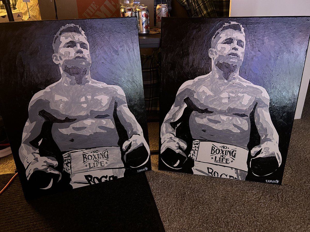 Working on @canelo paintings tonight. Fight week is here.