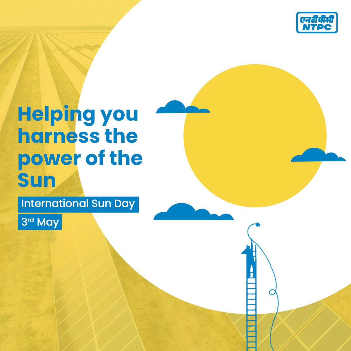 On this International Sun Day, NTPC celebrates the boundless potential of solar energy, the key to a sustainable future. We are committed to harnessing the sun's energy to power our nation. Let us come together and embrace the power of the sun, lighting up a brighter tomorrow