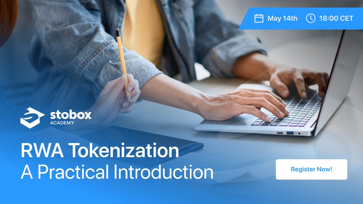 🌏 Unlock the Potential of RWA Tokenization, and join the Stobox Webinar! The first webinar from the #StoboxAcademy! Whether you're looking to expand your knowledge or explore new business opportunities, this event is designed for you. 📅 May 14th at 6 PM CET for 📢'RWA