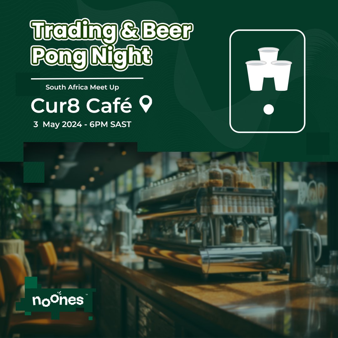 🎉Good Morning SA! 🇿🇦 @noonesapp is live in #SouthAfrica! Join us this evening 6:00pm for our first event! It's a night of trading and Beer pong! Reserve your Seat here👇 eventbrite.com/e/noones-tradi… noones.com | #WeAreNoones | #P2PTrading