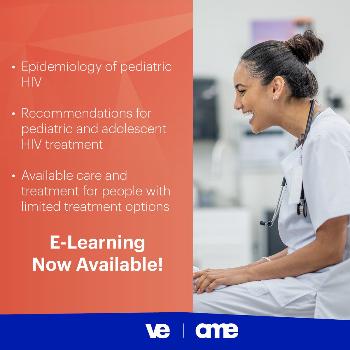 Ready to level up your knowledge in pediatrics & HIV? The #CME accredited E-Learning series will equip you with the latest clinical findings on pediatric care & #HIV. Waived fees for academia apply! See the full list & register: amededu.co/4a5cDB5 #HIVPED #OMHcourses