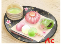 flower food no humans pink flower plate tray wagashi  illustration images