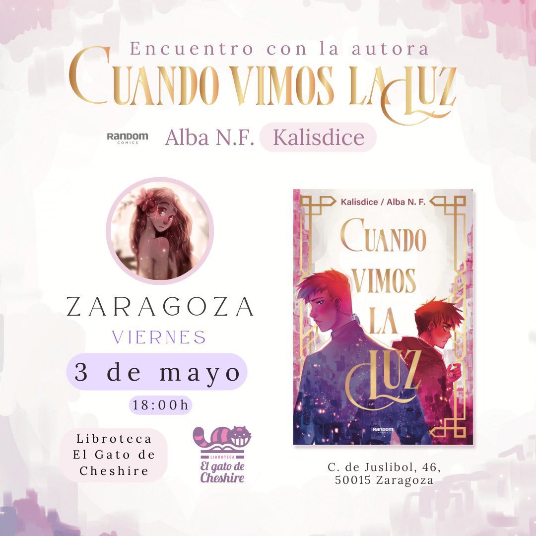 Viernes 3 de mayo, en la librería @cheshirelibrotk de #Zaragoza 👉🏼 ‘Cuando vimos la luz’, De Alba N.F. @kalisdice ℹ️👉🏼 libreriasdezaragoza.com/actividades/al…