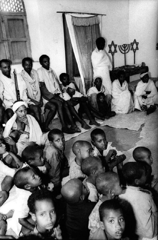 Jews at the synagogue in the village of Ambober, Ethiopia, 1983  #Africa