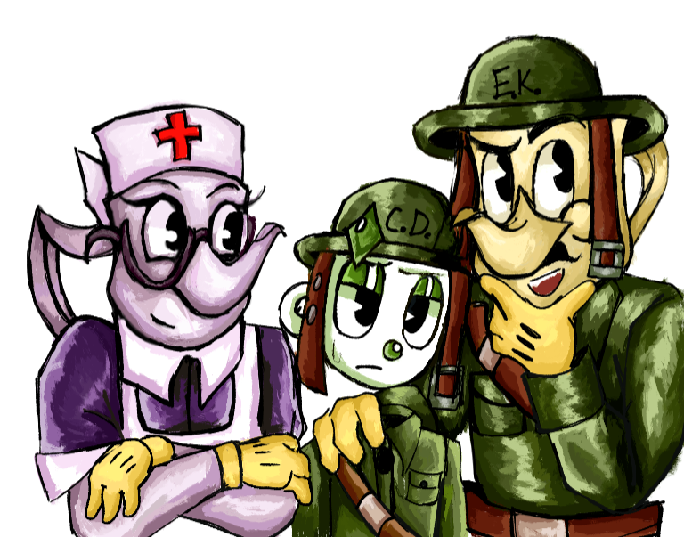 Young Mr.Kettle with his war buddies 
#thecupheadshow #elderkettle #cupheadocs