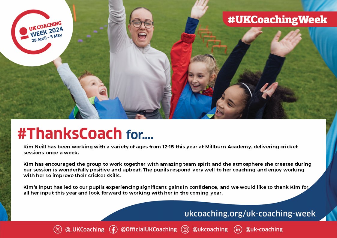 A special #ThanksCoach message from @MillburnAcademy to Kim Neill 💜 #UKCoachingWeek | @_UKCoaching