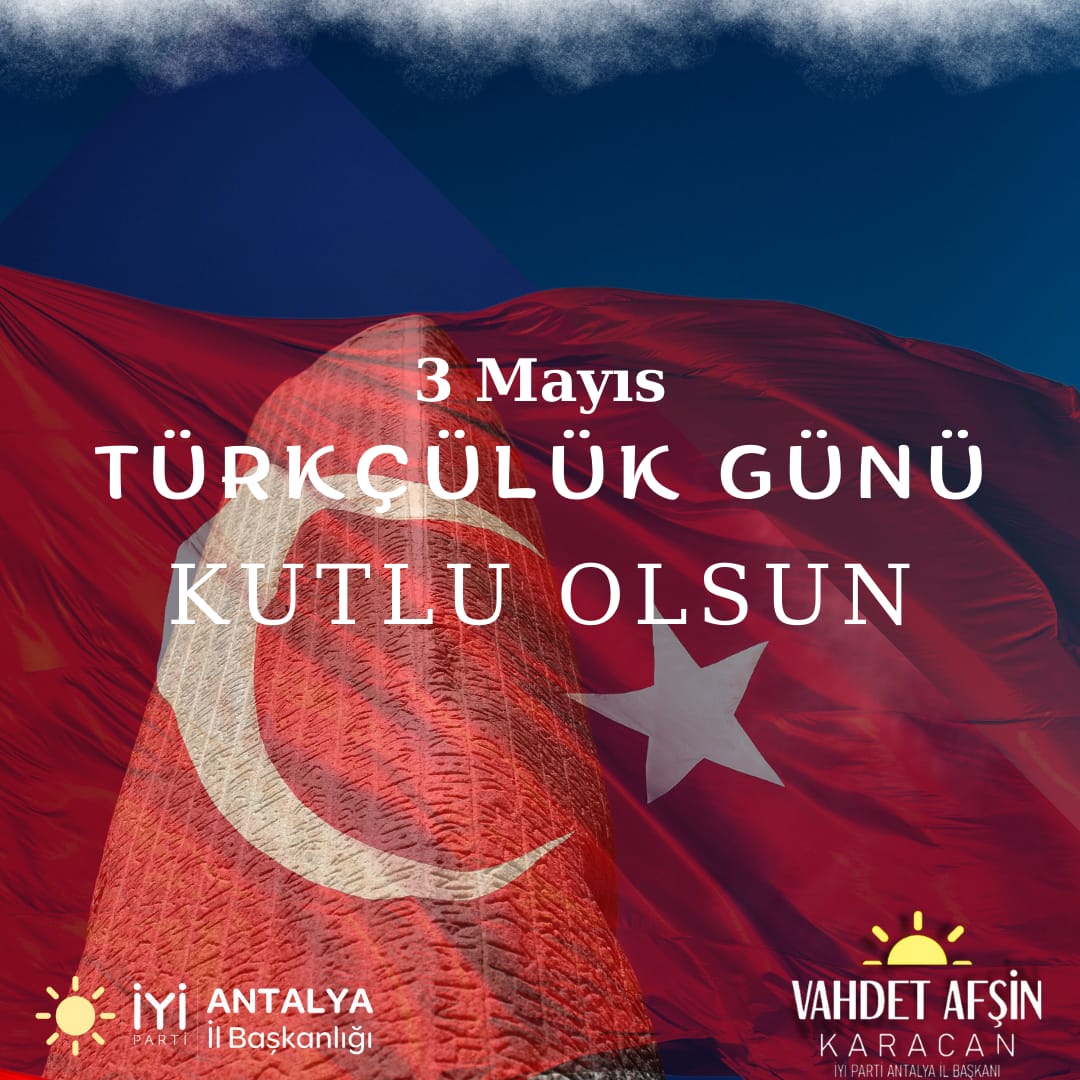“Taş kırılır, tunç erir ama Türklük ebedidir. Türklük,benim en derin güven kaynağım, en engin övünç dayanağımdır.” Mustafa Kemal Atatürk #3MAYISTÜRKÇÜLERGÜNÜ Kutlu Olsun