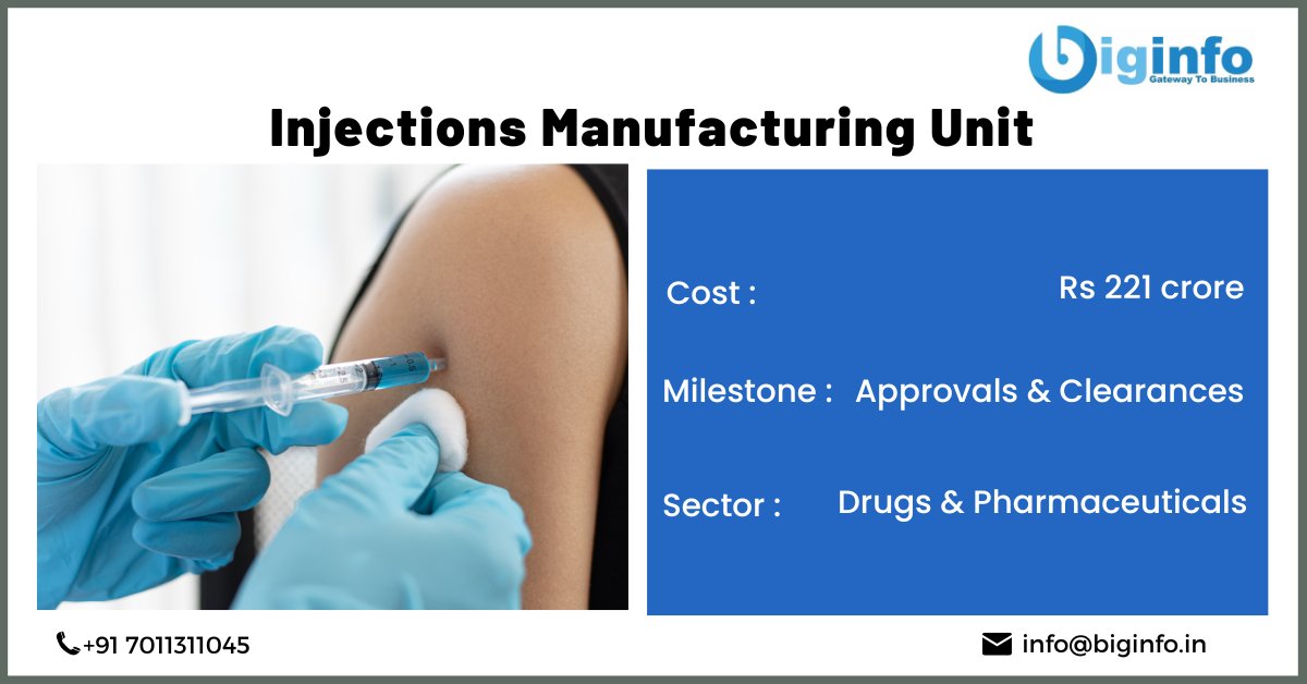 #Project Update: Injection #Manufacturing Unit #Latest updates to keep your business ahead More project leads: biginfo.in/project #LatestNews #business #updates #healthcare #updates #medicine #covidshield #Friday #live