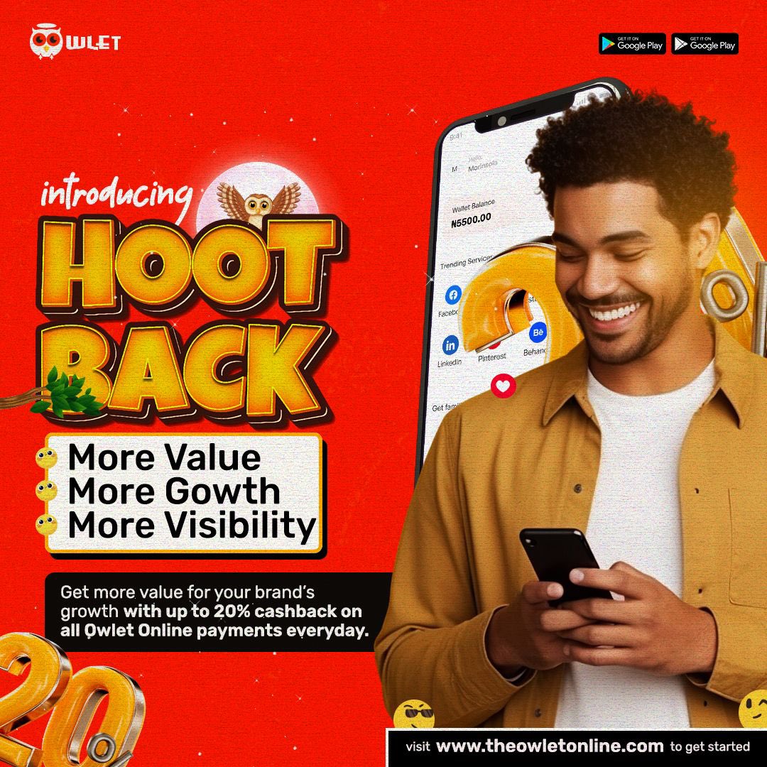 Cash in while you cash out! 

#OwletOnline Hoot Back feature rewards you with up to 20% cash back on transactions. 

Sign up today and let your brand audience increase!

Visit theowletonline.com and get started
