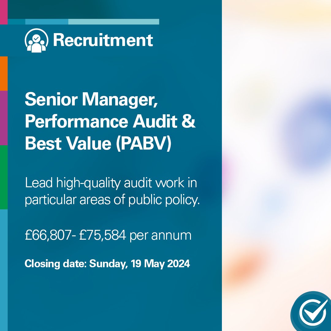 Do you have a clear understanding of the important issues and risks facing Scotland’s public sector? Our PABV group looks at areas including climate change, inequalities and digital transformation. Apply for this Senior Manager role at: bit.ly/Senior_Manager…