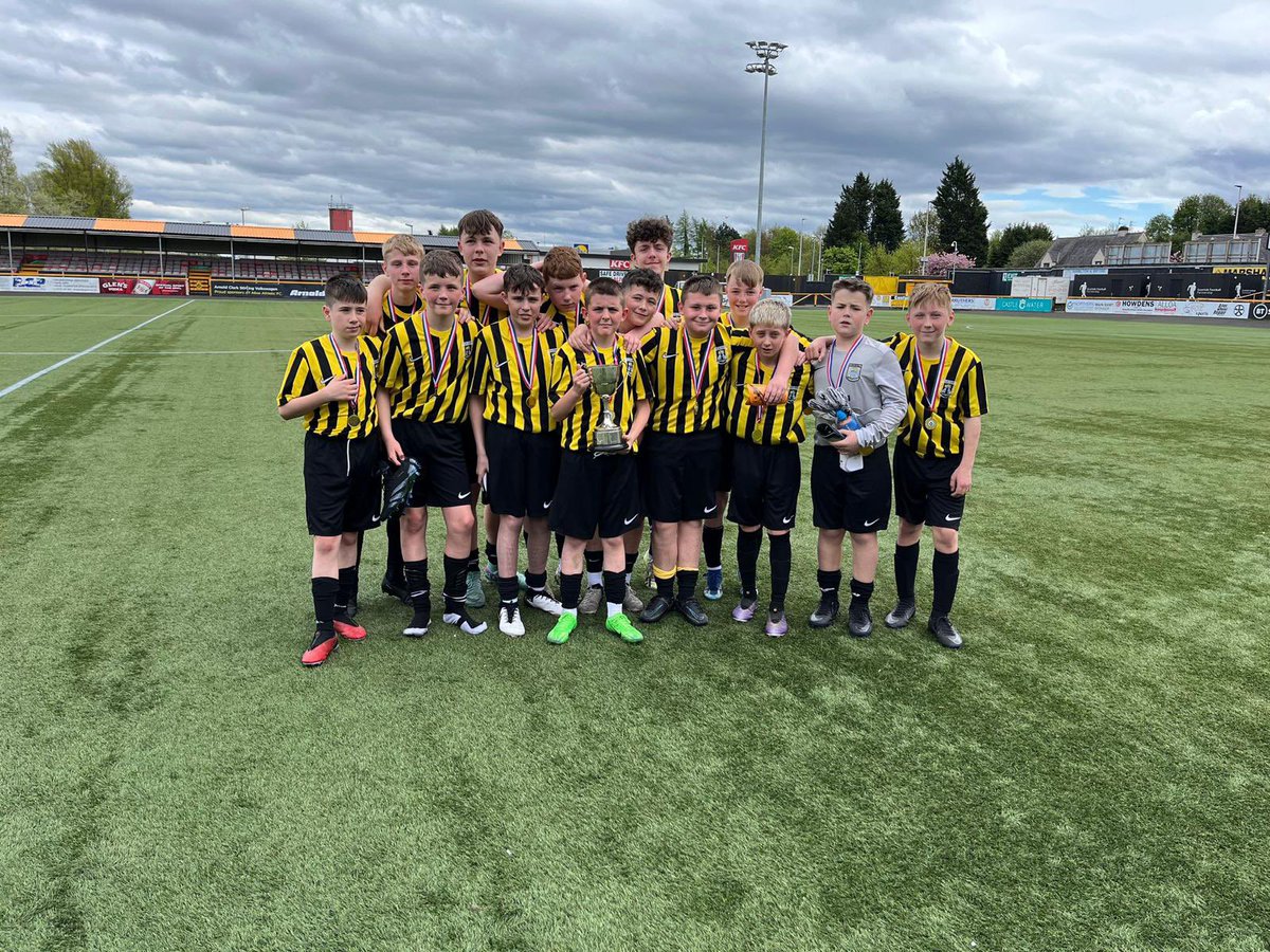 LornshillPE's tweet photo. Double delight for the U13 boys securing the Alloa Cup on Tuesday afternoon vs a strong @GHS_PEdept .The boys showed excellent character to come from a goal down at HT to run out winners in the end. Focus now on the Scottish Shield final at the end of the month #monthehill https://t.co/twbd4qNZlC