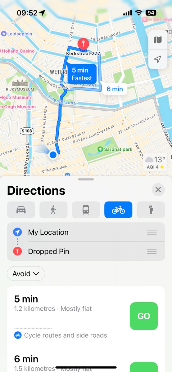 OMG bike routes finally made it to Apple Maps in the Netherlands! 😱🚲
