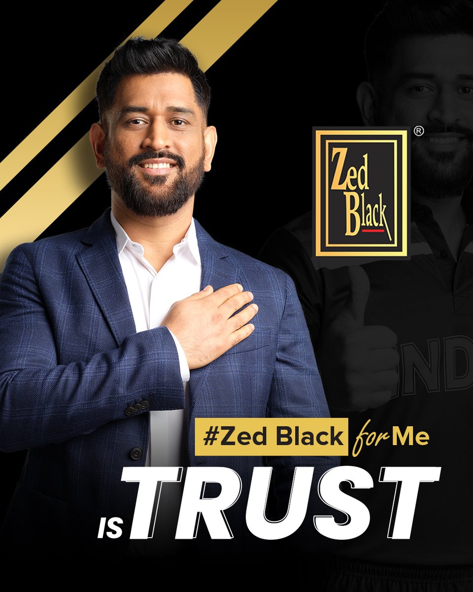The Zed Black For Me campaign aligns with the core values we respect. Featuring brand ambassador MS Dhoni, it emphasizes trust and mirrors Zed Black's commitment to excellence, promoting peace among millions of customers.    #Zedblack #ZedblackforMe  #MSDhoni #PrarthnaHogiSweekar