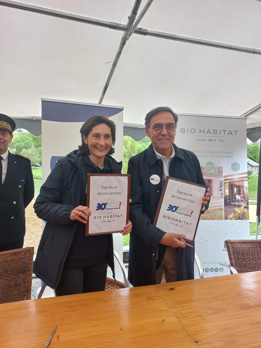 mobilhomeirm's tweet photo. BIO HABITAT associé à la FNHPA et à la FFCO s'implique dans la #GCN2024. Ce partenariat baptisé "BOUGE TON CAMPING" a été officialisé ce 2 mai en présence d' Amélie Oudéa-Castera Ministre des Sports et des JO et Paralympiques. #bougechaquejour #camping #fnhpa #mobilhome https://t.co/VoLptT5S8J