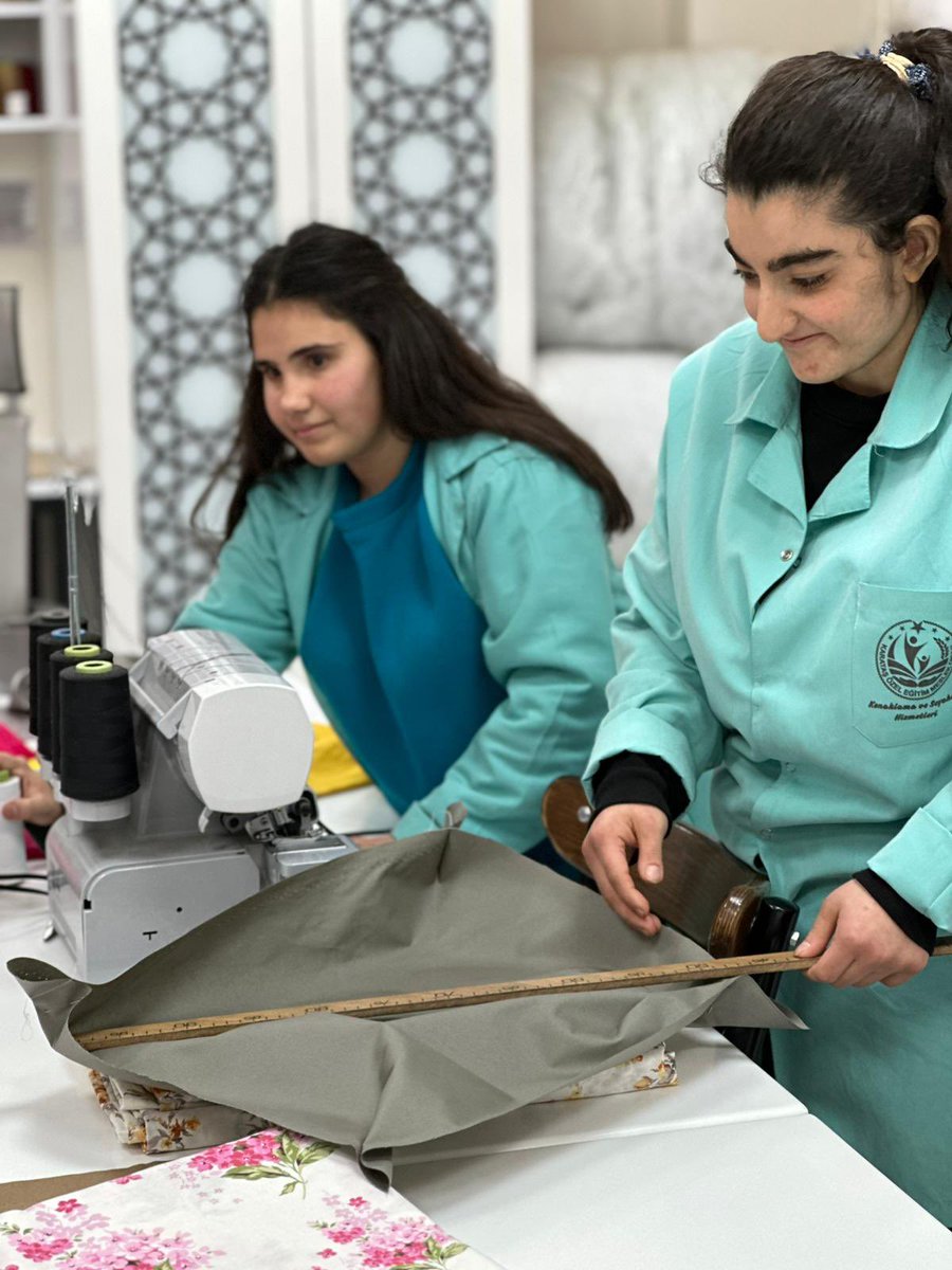 Sıla and Nevin, close friends and 11th grade classmates attend handicraft and academic classes together with their classmates with special needs, fostering an inclusive learning environment at a Special Education Vocational School in Gaziantep.
