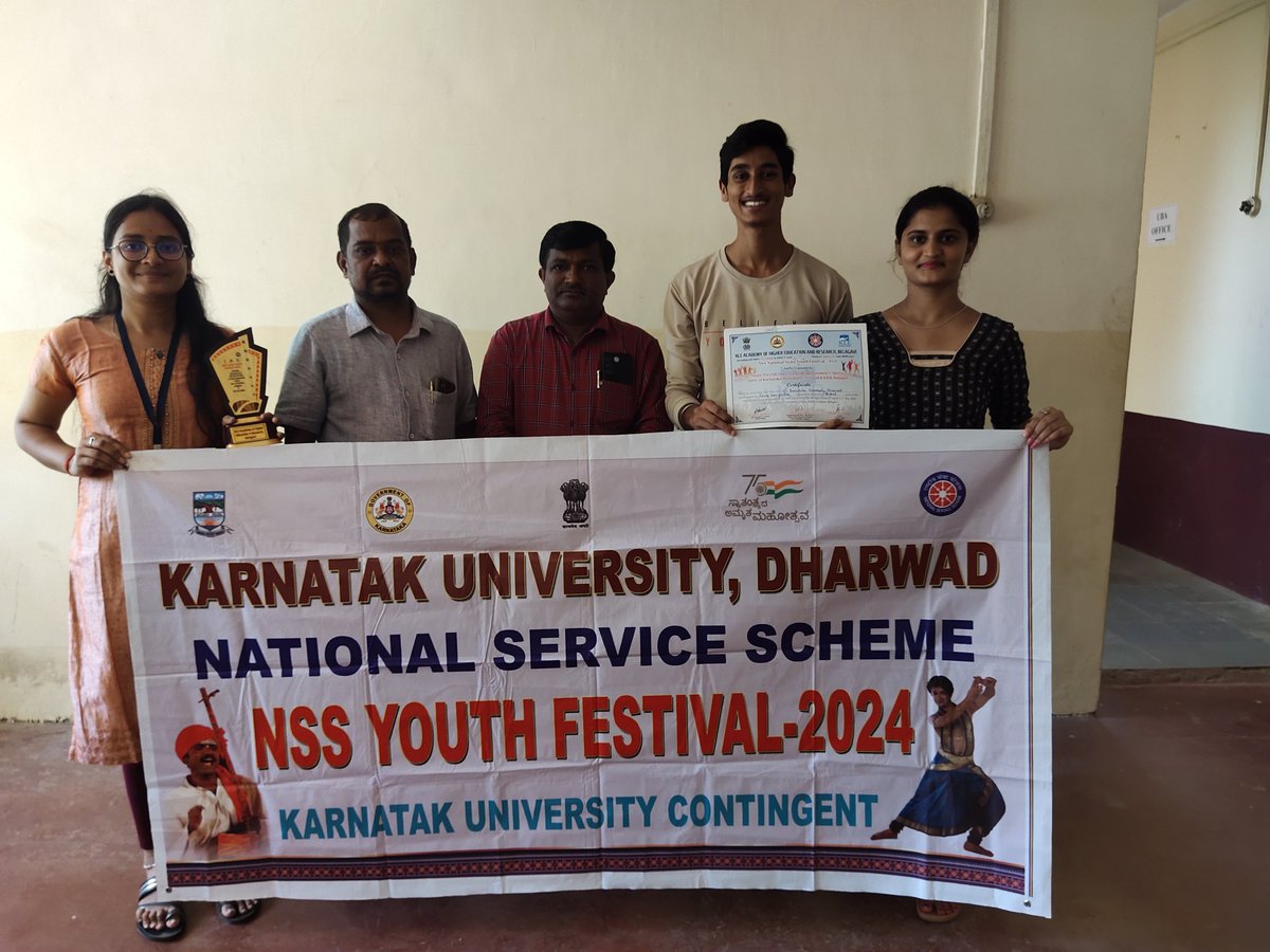 KUD NSS Contingent got Second Prize in Dance Competition at NSS National State Youth Festival-2024 held at KAHER, Belgavi on 27th April to 1st May, 2024. @_NSSIndia @KarnatakaNss @nssrdbangalore @YASMinistry @NSSChennai @NssrdD #youthfestival #nss #India #Karnataka