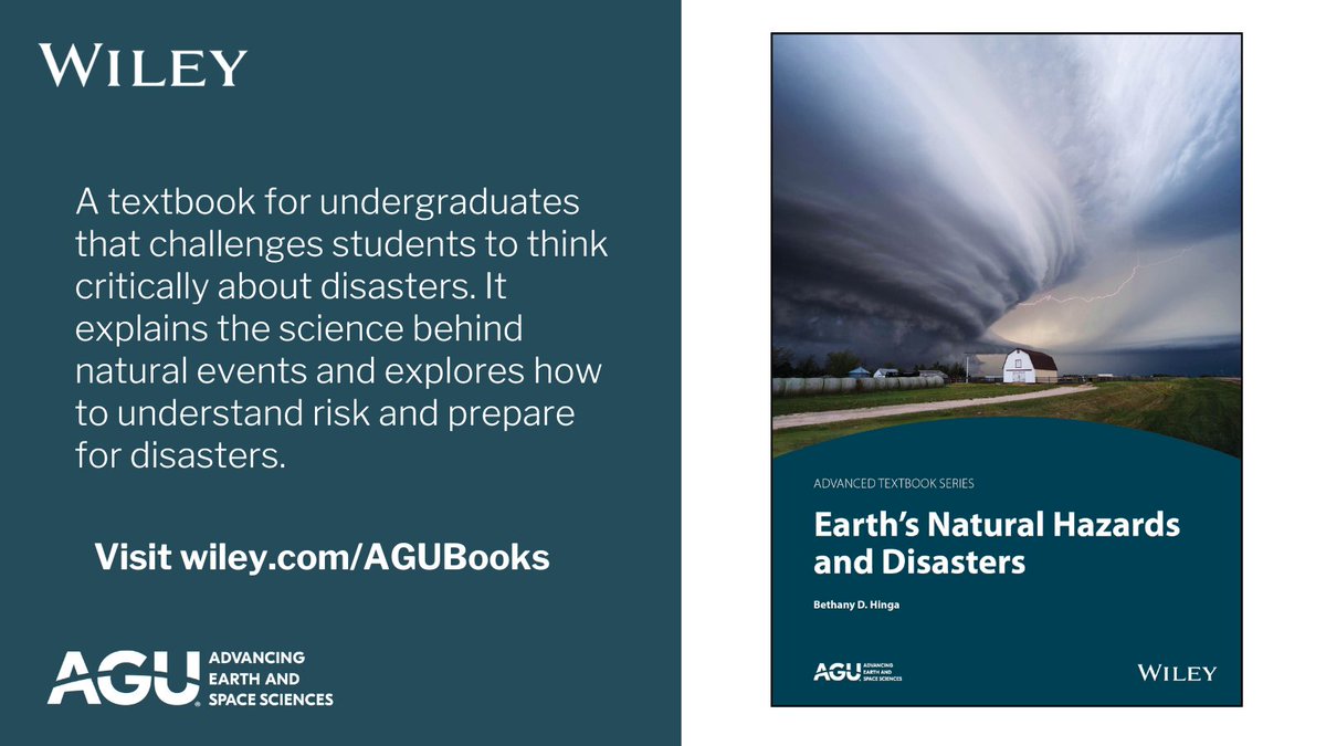 A new #AGUPubs textbook, Earth’s Natural Hazards and Disasters, explains the science behind natural events and how to prepare for natural disasters. @theAGU

🔗 ow.ly/UtUX50RtGcI