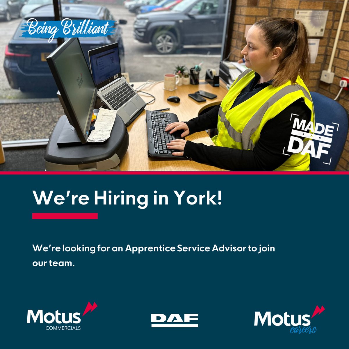 ⭐We're looking for an Apprentice Service Advisor in York!⭐ To apply, text APPRENTICE to 66777 Or email your CV to recruitment@motuscommercials.co.uk Find out more➡️ loom.ly/UFXcDJg #Jobs #JobSearch #Hiring #Vacancy #Careers #MotusPeople #MotusCommercials