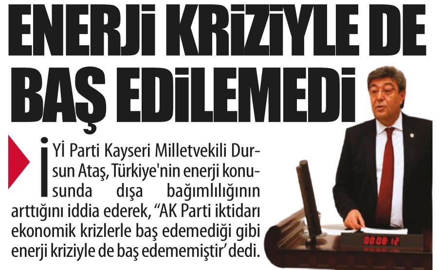 Basından: AKP Enerjiyi de Rant alanına çevirmiştir!
