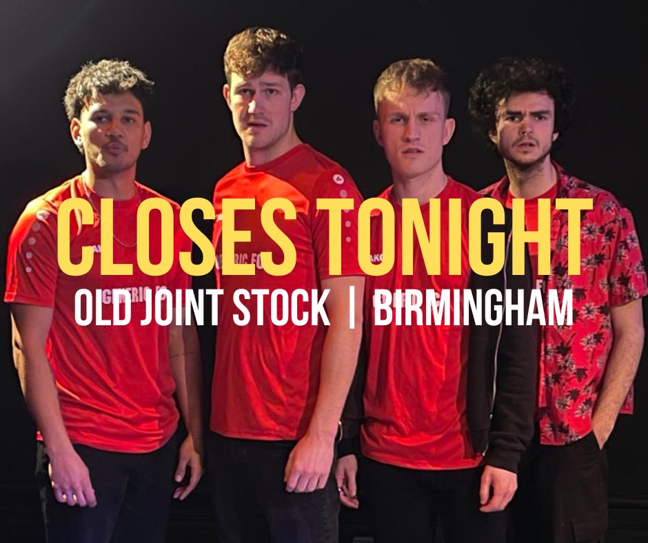 TONIGHT: Time to say goodbye to #Flashbang as it plays its final performance (for now) @OldJointStock #Birmingham tonight at 7.30pm. A ⭐️⭐️⭐️⭐️⭐️ story of 5 best mates, a town where nothing ever happens & the night it all changes forever. 🎟️ Linktr.ee/proforcatheatre