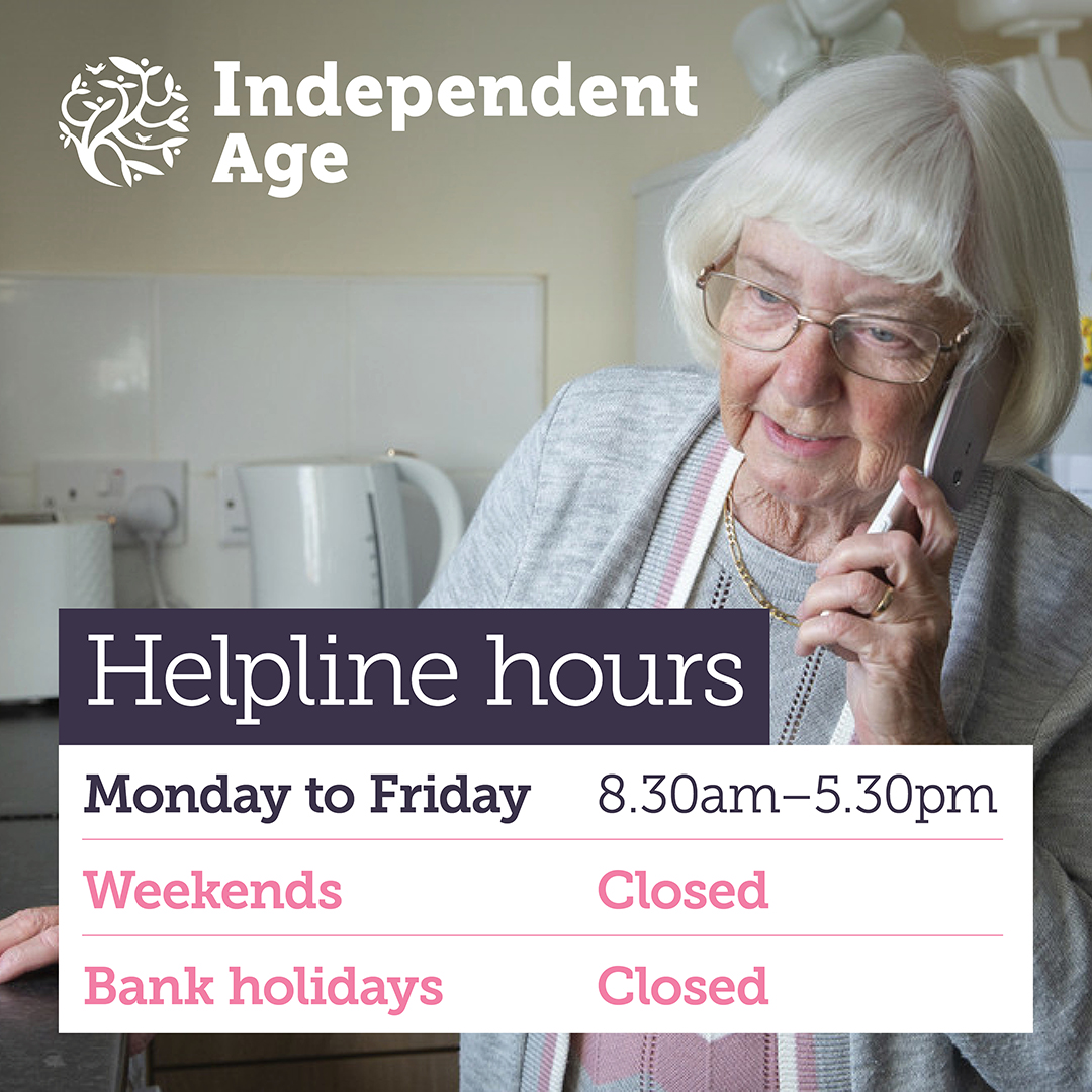 🚨 BANK HOLIDAY UPDATE 🚨 While our Helpline is closed on weekends and bank holidays, you can still access our information through our website: independentage.org/get-advice You can also email our friendly advisers who will reply upon their return: Helpline[@]IndependentAge[.]Org