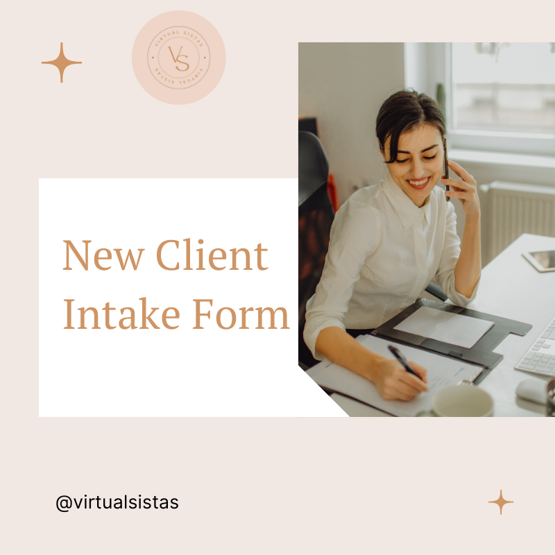 ✨New Client Intake Form ✨
.
Download your FREE copy here at virtualsistas.com.
.
You can also find the link to our website in our bio❤️
.
.
.
.
.
.
#Virtualsistas #VirtualAssistantService #AIHelp #VirtualWorkforce #OnlineSupport #DigitalWorkplace #RemoteAssistant