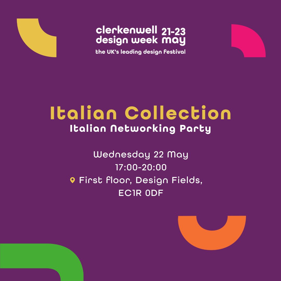 Join the Italian Collection on Wednesday 22 May, 17:00 - 20:00 for a networking party on the first floor of Design Fields! Buyers, architects and designers can explore a leading selection of Italian interior brands, whilst enjoying Italian food and drink