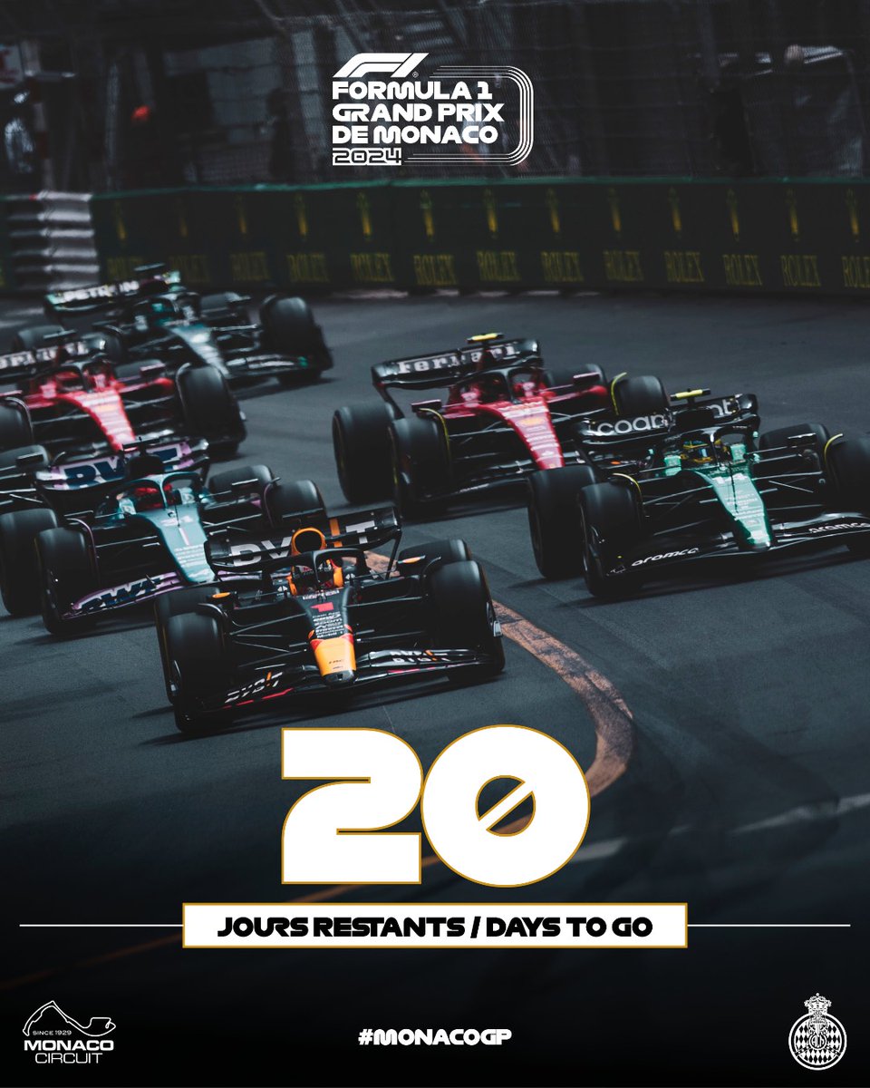 How many days until the #MonacoGP❓❗ Only 2️⃣0️⃣ days 😏🇲🇨

--

Combien de jours avant le #MonacoGP ❓❗ Seulement 2️⃣0️⃣ jours 😏🇲🇨

#MonacoCircuit #F1 @F1