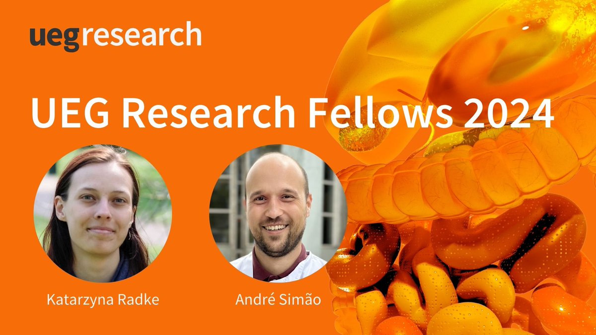 👏👏 Congratulations to our 2 #UEGResearch Fellows 2024, André Simão & Katarzyna Radke!🎉 André will work at Biogipuzkoa Health Research Institute (Spain) and Katarzyna at Biotech Research and Innovation Center (Denmark) ➡ bit.ly/3oDfZDO. All the best to you both! 🌍🔬