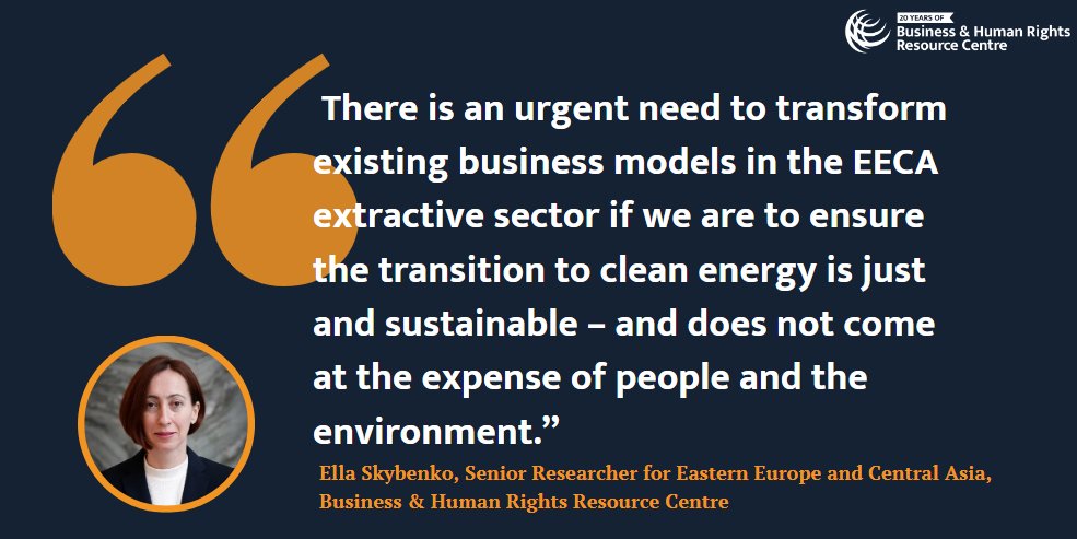 Our report shows the current model of extracting & processing transition minerals in #EECA is not sustainable for a #JustTransition: we recorded labour rights issues, workplace injuries & deaths and environmental harm across 16 countries in the region.👇 business-humanrights.org/en/from-us/bri…