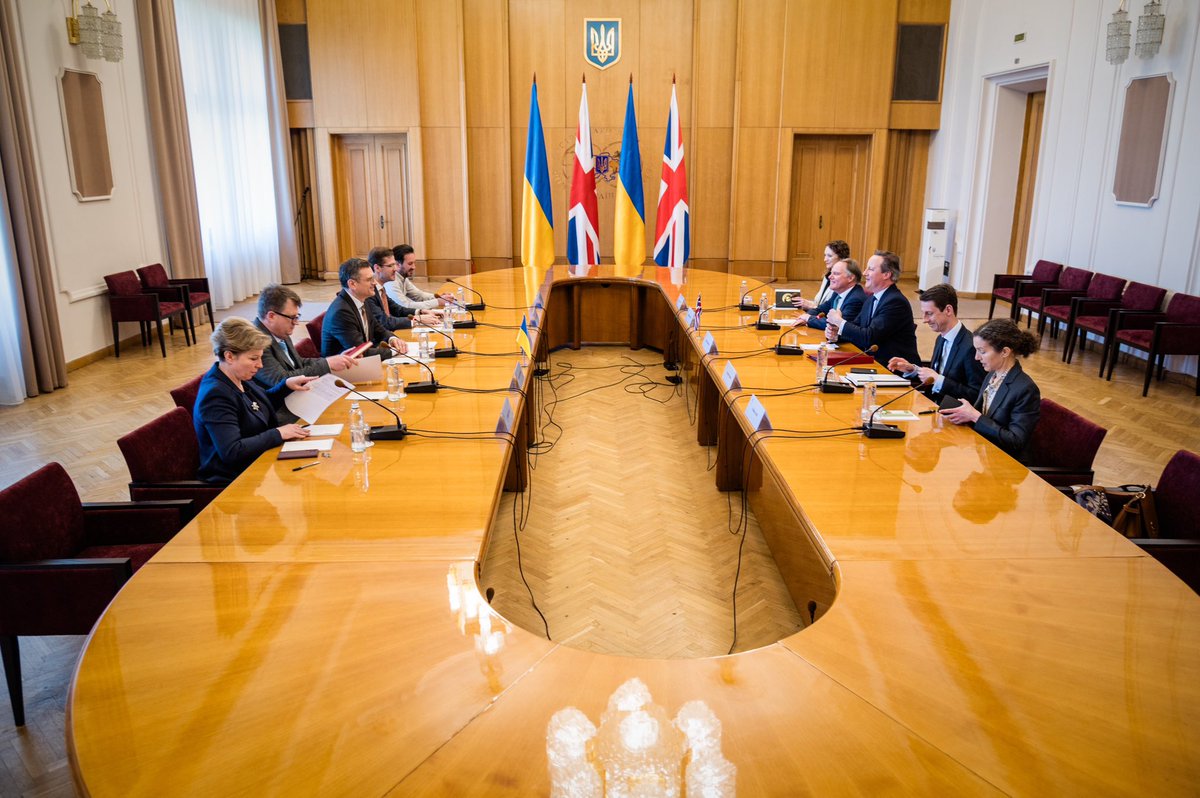 It was great to have @David_Cameron in Kyiv to focus on speeding up military aid to Ukraine, particularly air defense, as well as our joint preparations for upcoming international events. We also focused on the next steps to enable the use of frozen Russian assets for Ukraine’s…