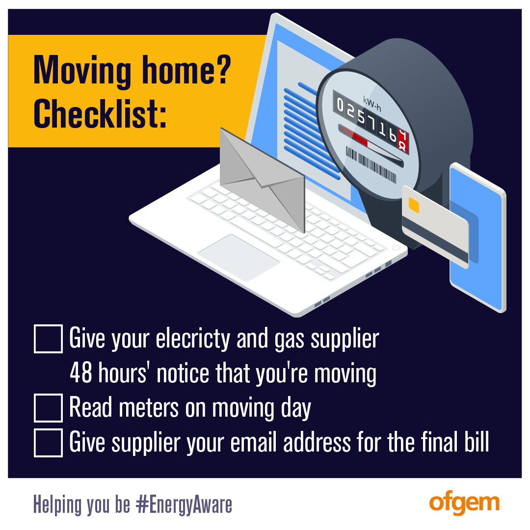 🏠 Moving home can be one of the most stressful things you'll do. ☑️ Here's a checklist of things to consider with your Energy supplier before you move.