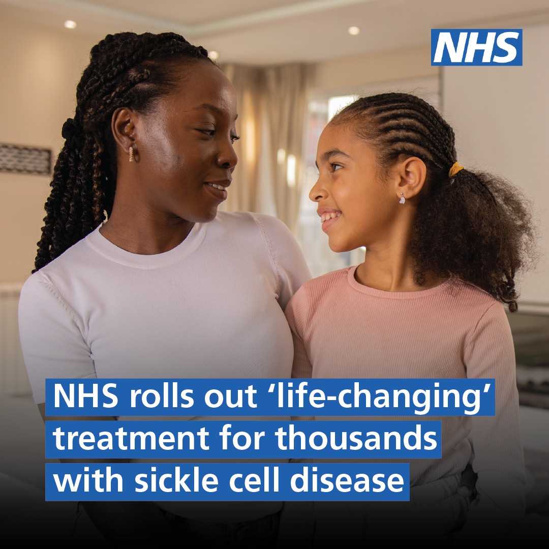 Thousands of sickle cell patients have been given a new treatment lifeline by the NHS from today, following the approval of a new drug for the disease. 
 
This innovative treatment could help up to 4,000 people with sickle cell disease. england.nhs.uk/2024/05/nhs-ro…