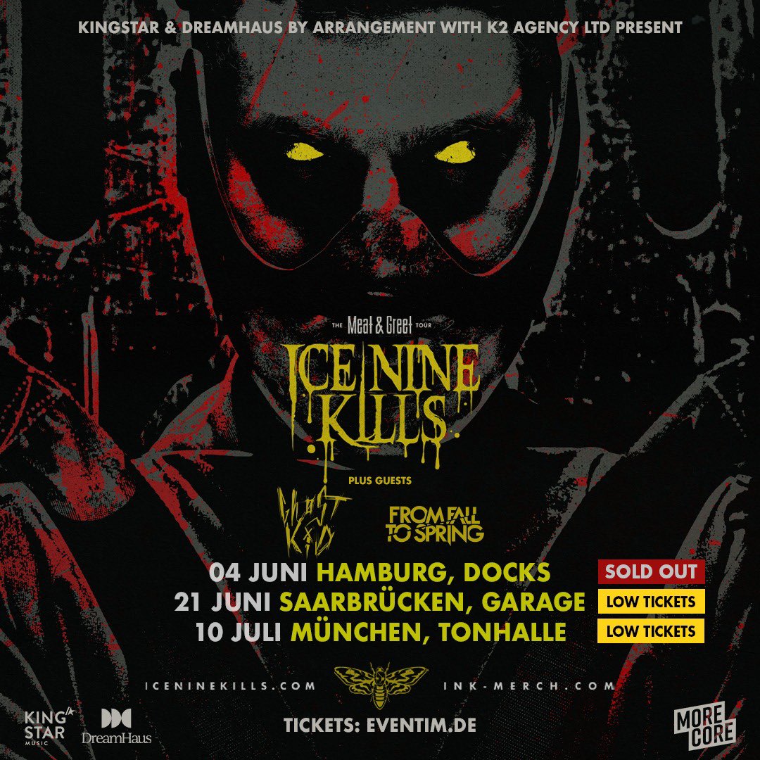 From Fall to Spring (@ffts_ger) on Twitter photo We're excited to join <a href="/ICENINEKILLS/">ICE NINE KILLS</a> on the Germany shows of the Meat & Greet Tour together with Ghostkid! 🔥
<a href="/Arising_Empire/">Arising Empire</a> <a href="/ContraPromotion/">ContraPromotionGmbH</a> #meatandgreet #tour #hamburg #saarbrücken #münchen We're excited to join <a href="/ICENINEKILLS/">ICE NINE KILLS</a> on the Germany shows of the Meat & Greet Tour together with Ghostkid! 🔥
<a href="/Arising_Empire/">Arising Empire</a> <a href="/ContraPromotion/">ContraPromotionGmbH</a> #meatandgreet #tour #hamburg #saarbrücken #münchen