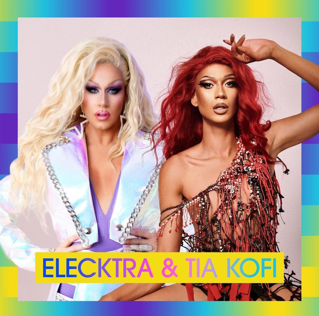 Eurovision's tweet photo. The Eurovision Turquoise Carpet just got a whole lot more glamorous - with drag superstars Elecktra &amp; Tia Kofi on hosting duties. 
https://t.co/xs4VtKBh2m https://t.co/ToxT41Uhyx