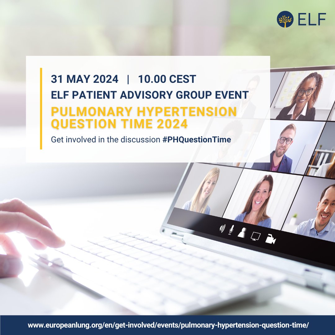 Registration for #PHQuestionTime is open! This event will see patients and experts answer your questions around pulmonary hypertension. Learn more: europeanlung.org/en/get-involve… #PulmonaryHypertension #PatientInput #WorldPHDay #WorldPulmonaryHypertensionDay @eurorespsoc