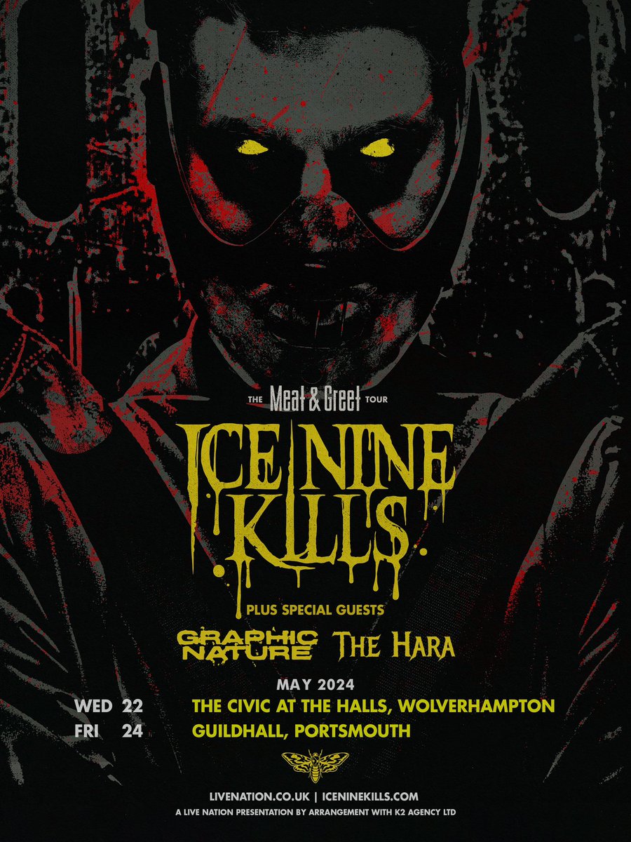 TIME TO PLAY 🔪 We will be supporting the incredible @iceninekills on their upcoming UK shows. An experience you cannot miss… • T-) • remaining tickets here 🎟️ livenation.co.uk/artist-ice-nin…