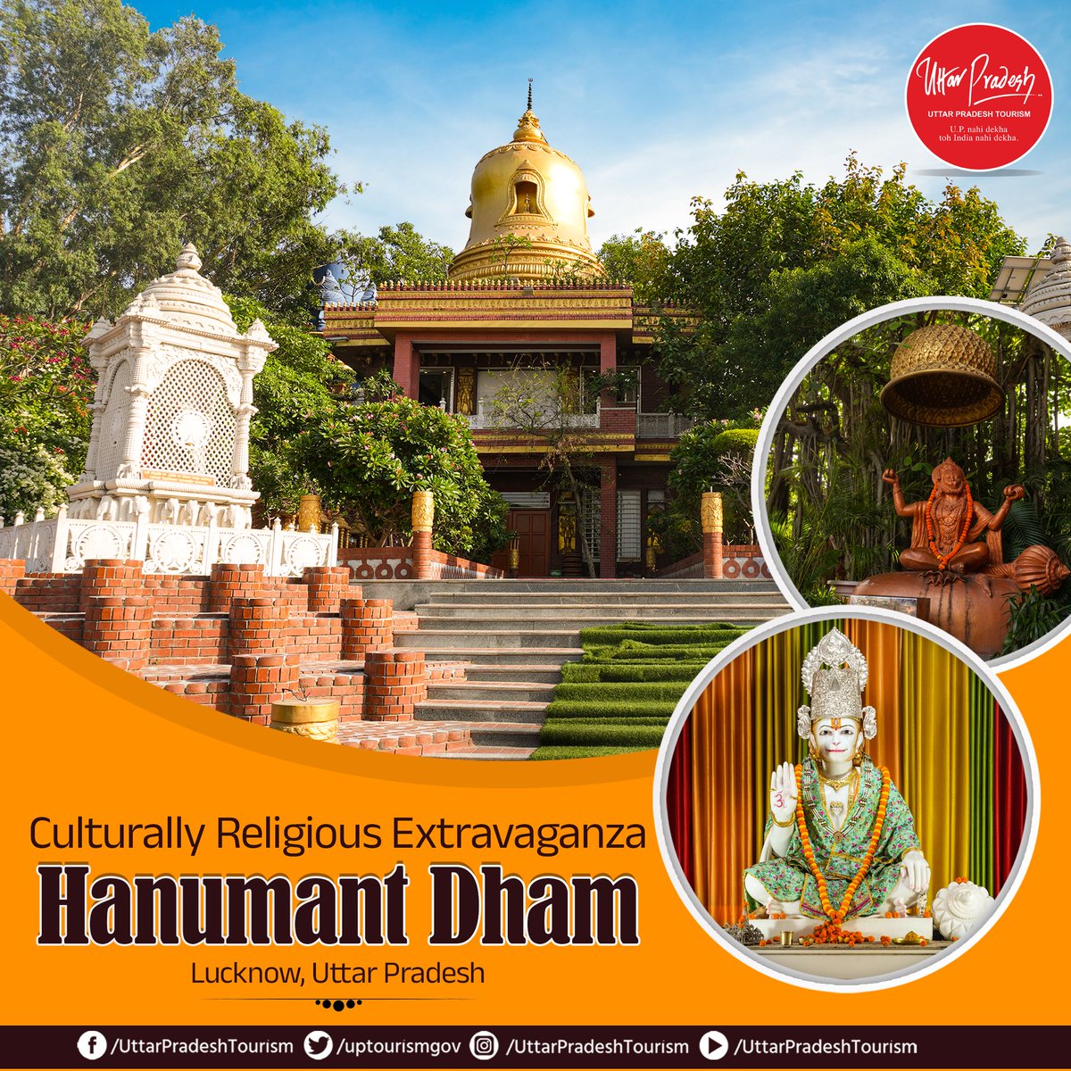 Place yourself in the heart of cultural and religious vibrance at #HanumantDham, #Lucknow! Immerse in the divine aura, surrounded by timeless traditions and spiritual fervour. An unforgettable journey awaits! #HanumantDhamLucknow #Hanuman #Bajrangbali #Religious @brajeshpathakup