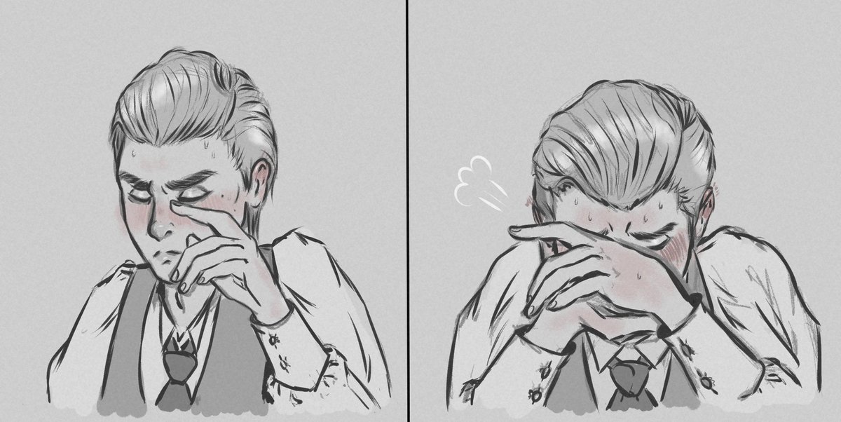 spaceun_ju's tweet photo. - So you like her anyway, huh? 
- Shut up, Sebastian.

#HogwartsLegacy #OminisGaunt https://t.co/LmbDs5oTV3