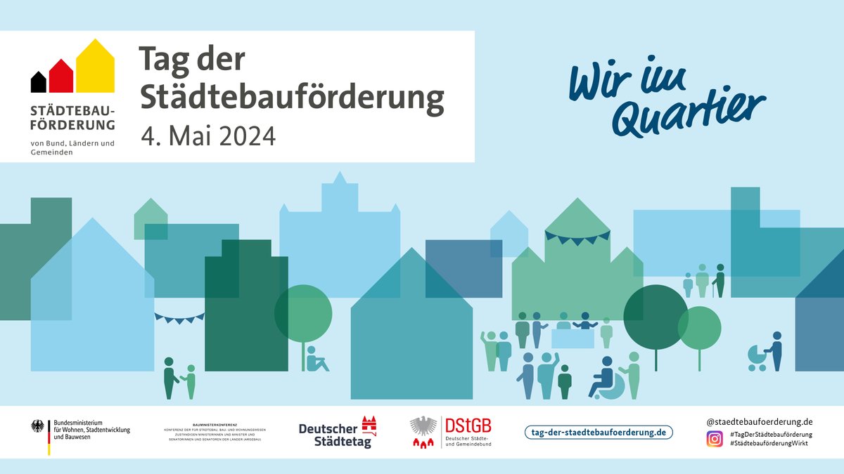 Morgen findet der Tag der #Städtebauförderung statt. Der bundesweite #Aktionstag stärkt die Wahrnehmung in der #Gesellschaft für die Ziele und Strategien für lebenswerte #Städte, mit denen sich unsere #Wohnungsunternehmen vor Ort tagtäglich befassen.