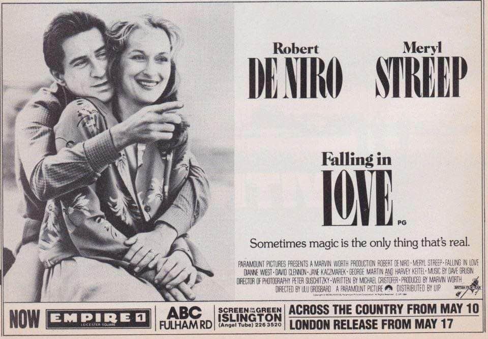 Thirty-nine years ago today at the Empire Leicester Square, sometimes magic was the only thing that was real... #FallingInLove #1980s #film #films #RobertDeNiro #MerylStreep #UluGrosbard #HarveyKeitel #LoveStory #romances