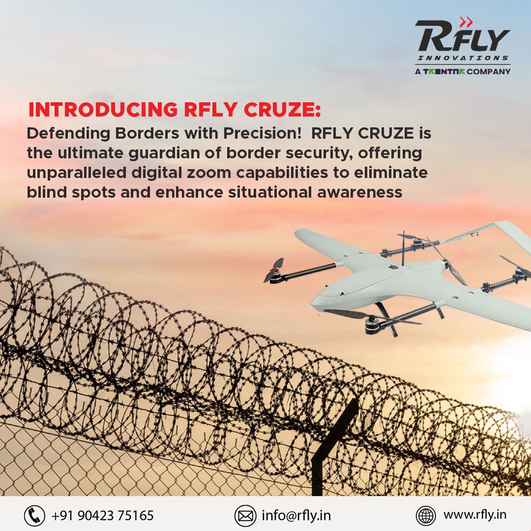 🚀 Exciting news: Meet the cutting-edge RFLY CRUZE drone, designed for precision in defending borders and enhancing security measures. 

#RFLYCRUZE #SecurityTech #DroneTechnology #DefendingBorders #InnovationInProgress