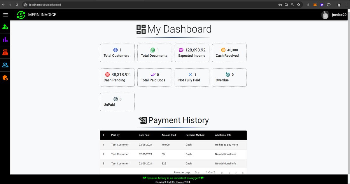 H_N_Agnihotri's tweet image. Introducing MERN-Invoice!   A powerful invoicing app built with #MERN for efficiency &amp;amp; ease of use.  #Dockerized for effortless deployment. MERN-Invoice boasts a dynamic #ReactJS UI, and secure JWT auth. Try it out &amp;amp; simplify your invoicing! github.com/hn-agnihotri29… #opensource