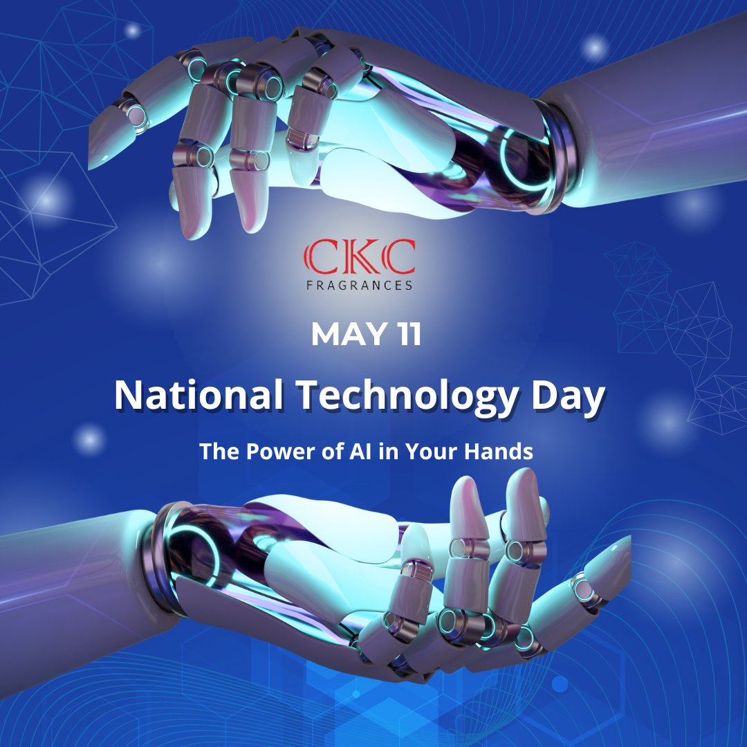 Happy National Technology Day! Let's celebrate innovation, progress, and the power of technology to shape our future. 🚀💻 #NationalTechnologyDay #InnovationCelebration  #FutureForward #ProgressInTech #TechRevolution #DigitalAge #InnovateToElevate #RishabhCKothari #ckcfragrances
