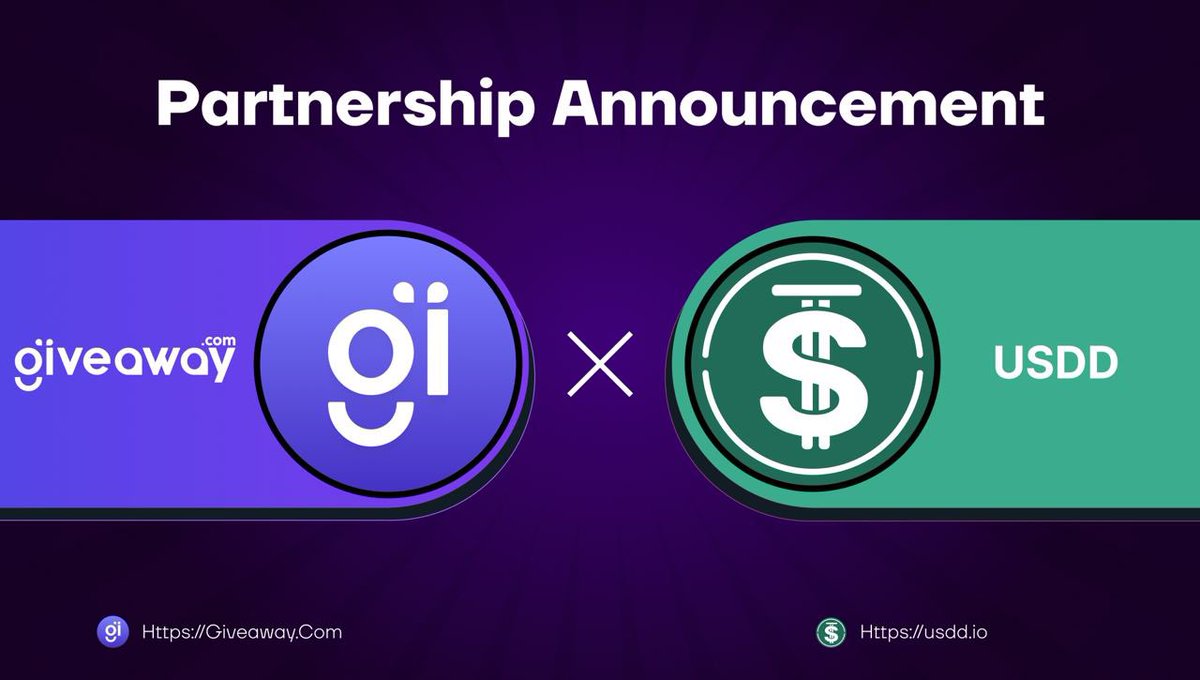 🎉 Exciting news! We are excited to partner with <a href="/usddio/">USDD 2.0: Sustainable Yield by Smart Allocator🌱</a>

You can now use #USDD, the pioneering over-collateralized decentralized stablecoin, on giveaway.com!  

🚀Create giveaways and send rewards seamlessly with USDD on our campaign marketing platform, ensuring