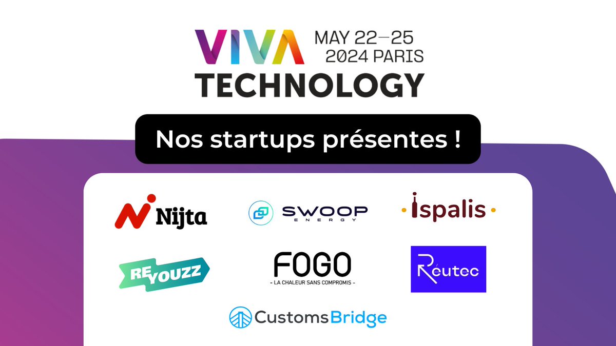 #VivaTech approche... Découvrez les startups d'EuraTechnologies présentes ! ⬇

Retrouvez-les du 22 au 25 mai à <a href="/VivaTech/">VivaTech</a>, l'événement #startup/tech le plus important en Europe !

📍 Hall 1 - Stand H46 de la <a href="/MetropoleLille/">Métropole Européenne de Lille</a> et du @PMArtois 

#VivaTech2024