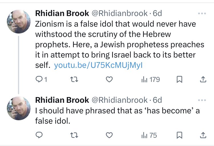 I rarely listen to @BBCr4today #ThoughtForTheDay, but caught this morning’s by a Christian writer called Rhidian Brook. He spoke wistfully about the anti-Israel campus protestors, comparing them to Jesus. For context: Rhidian does not believe in the existence of Israel: